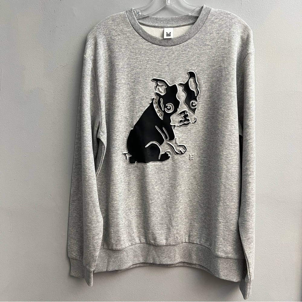 *New* Hudson and Kings French Bulldog Embossed Pullover, Size Medium